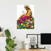 イースターイエズラビットエッグ狩り 鮮やか ポスター (ホームオフィス)