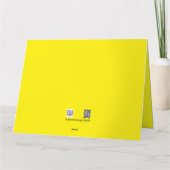 イースターイエローチューリップデザイン折り畳みグリーティングカード カード (裏面)