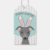 イースターイタリアングレイハウンドグレードッグかわいいバニーの耳 ギフトタグ (正面)