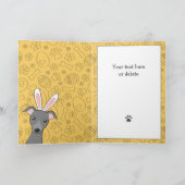 イースターイタリアングレイハウンドグレードッグかわいいバニーの耳 シーズンカード (内部)