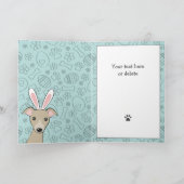 イースターイタリアングレイハウンド子犬かわいいバニーの耳 シーズンカード (内部)