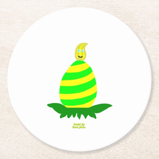 イースターウィズラウンド紙コースター ラウンドペーパーコースター (正面)