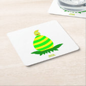 イースターウィッシュズスクエア紙コースター スクエアペーパーコースター (アングル)