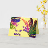 イースターウィッシュハッピーイースター カード (黄色い花)