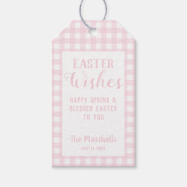 イースターウィッシュベビーピンクジンガムパーソナライズされた ギフトタグ