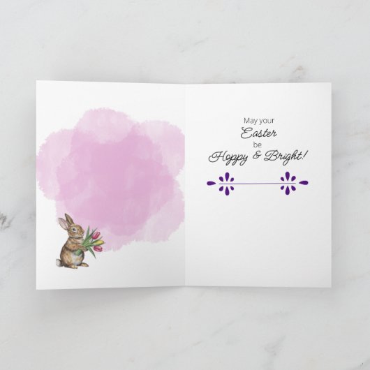 イースターウィッシュ – ウサギと卵&花の休日 サンキューカード (内部)