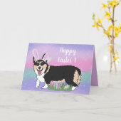 イースターウェルシュコーギーカップ カード (黄色い花)