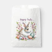 イースターウォーターカラーウサギの卵と花 –  フェイバーバッグ (正面)