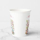 イースターウォーターカラーウサギの卵と花 紙コップ (右)