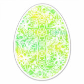 イースターウォーターカラーグリーンクロス シール (正面)