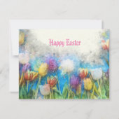 イースターウォーターカラーチューリップ カード (正面)