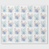 イースターウォーターカラーバニー耳フローラ ラッピングペーパー (フラット)