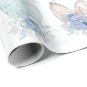 イースターウォーターカラーバニー耳フローラ ラッピングペーパー (ロールコーナー)