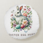 イースターウォーターカラーバニー&フラワーズ ラウンドクッション (裏面)