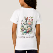 イースターウォーターカラーバニー&フラワーズ Tシャツ (裏面)