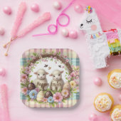 イースターウォーターカラープレイドツーラブス ペーパープレート (パーティー)