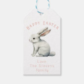 イースターウォーターカラーラビットメッセージカードカスタマイズ可能 ギフトタグ (正面)