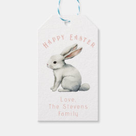 イースターウォーターカラーラビットメッセージカードカスタマイズ可能 ギフトタグ