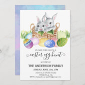 イースターウォーターカラー卵狩り 招待状 (正面/裏面)