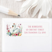 イースターウォーターカラー白鳥の卵と花 –  ラベル (インサイチュ)