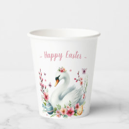 イースターウォーターカラー白鳥の卵と花 紙コップ