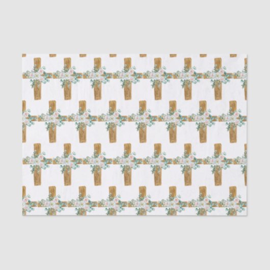 イースターウォーター色フローラクロス 薄葉紙 (正面)