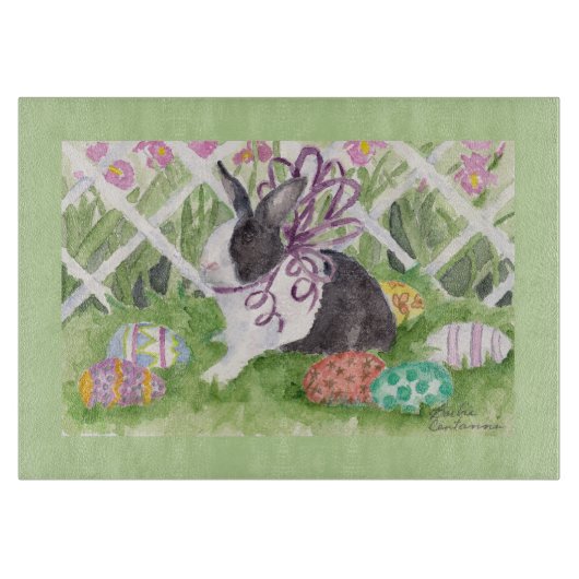 イースターウサギおよび卵のまな板 カッティングボード (正面)