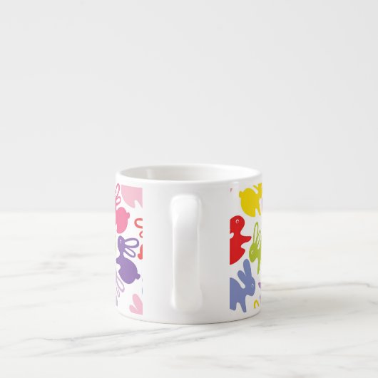 イースターウサギが付いているパターン エスプレッソカップ (裏面)