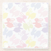 イースターウサギが付いているパターン ガラスコースター (裏面)