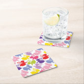 イースターウサギが付いているパターン スクエアペーパーコースター (インサイチュ)