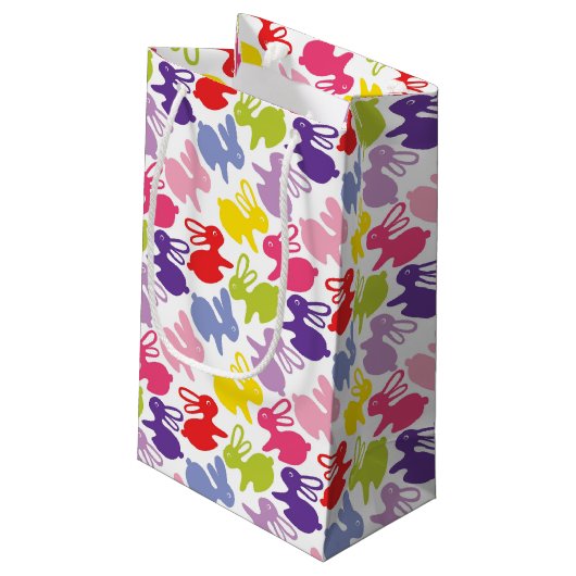 イースターウサギが付いているパターン スモールペーパーバッグ (裏面アングル)