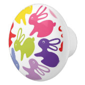 イースターウサギが付いているパターン セラミックノブ (右)