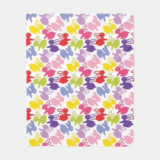 イースターウサギが付いているパターン フリースブランケット (正面)