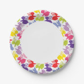 イースターウサギとのパターン ペーパープレート (正面)