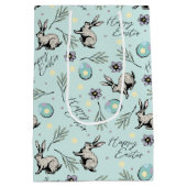 イースターウサギとエッグブルー ミディアムペーパーバッグ (裏面)