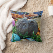 イースターウサギとゴルフボールバスケット クッション (ブランケット)