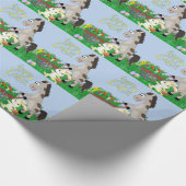 イースターウサギと馬が卵とニンジンを集める ラッピングペーパー (角)