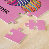 イースターウサギのバスケットと卵のパズル。 ジグソーパズル (側面)