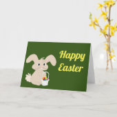 イースターウサギのバスケット カード (黄色い花)