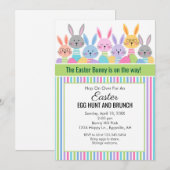 イースターウサギの卵狩り招待状 招待状 (正面/裏面)
