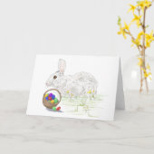 イースターウサギの折りたとうしカード カード (黄色い花)