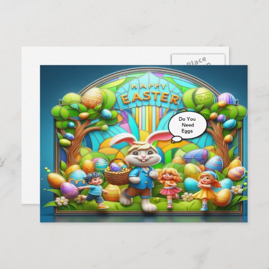 イースターウサギの魔法の国 シーズンポストカード (正面/裏面)