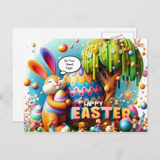 イースターウサギはいつも希望と魔法 シーズンポストカード (正面/裏面)