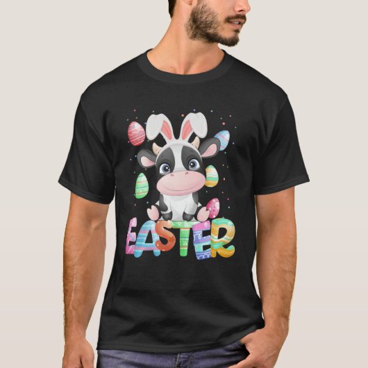 イースターウサギ牛 イースターカウ Tシャツ (正面)