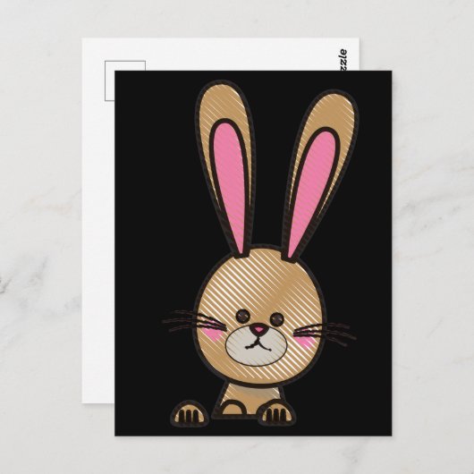 イースターウサギ葉書。 ポストカード (正面/裏面)