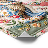 イースターウサギ3匹のキルティング調 ポスター (角)