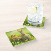 イースターウサギ ガラスコースター (アングル)