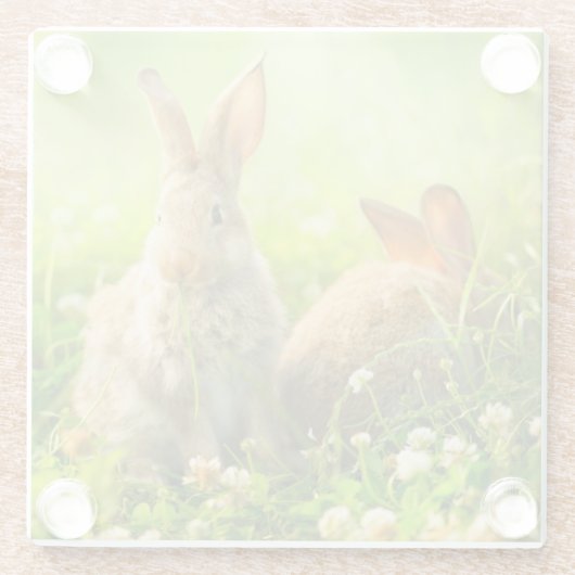イースターウサギ ガラスコースター (裏面)