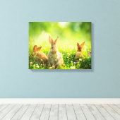 イースターウサギ キャンバスプリント (インサイチュ (ウッドフロア))