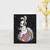 イースターウサギ・ゲームプレイヤー・コントロール付き カード (黄色い花)